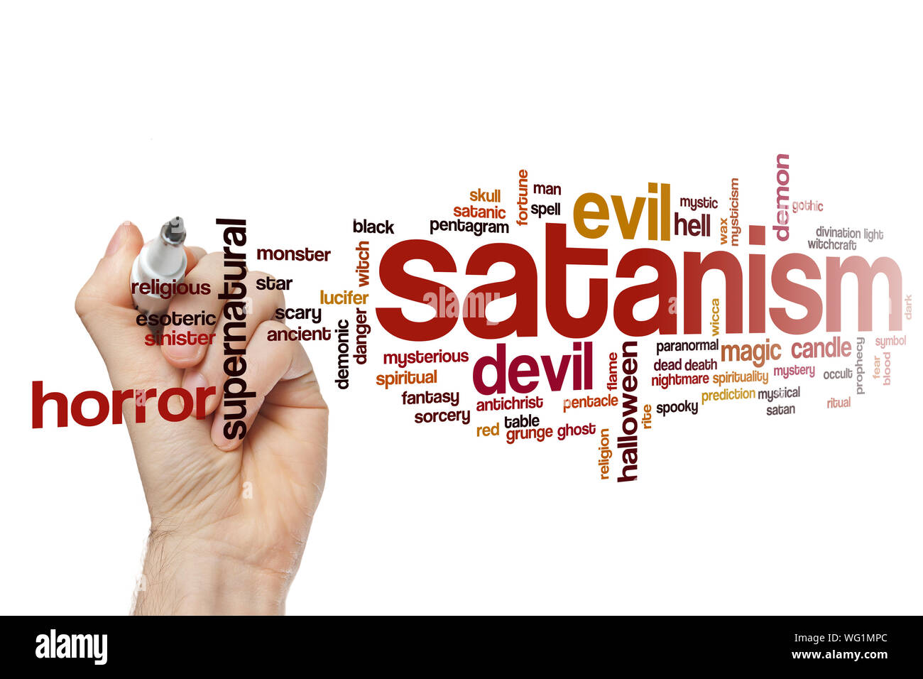Satanism word cloud concept Stock Photo