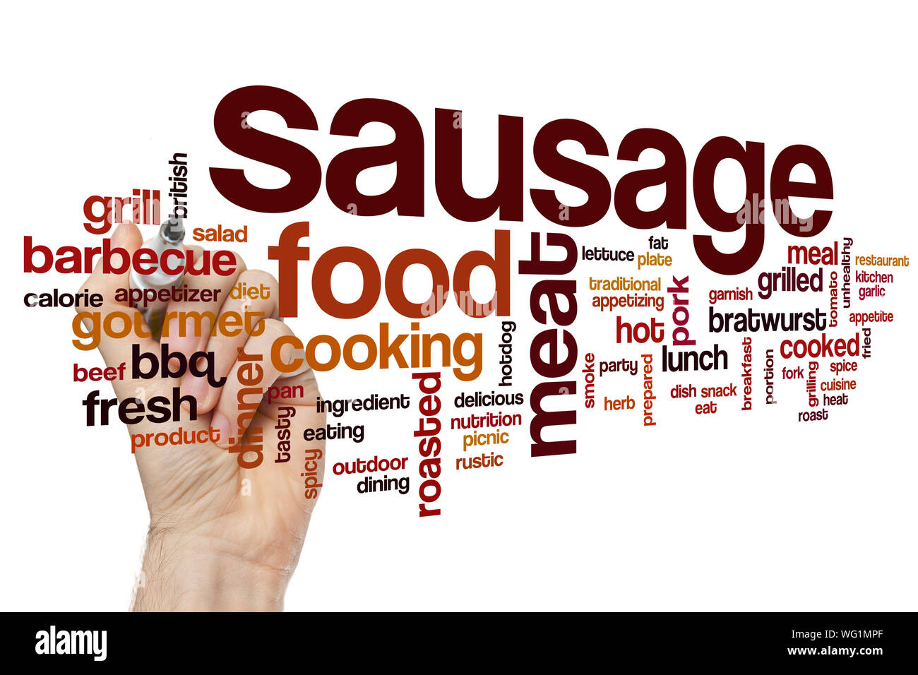Sausage word cloud concept Stock Photo Alamy