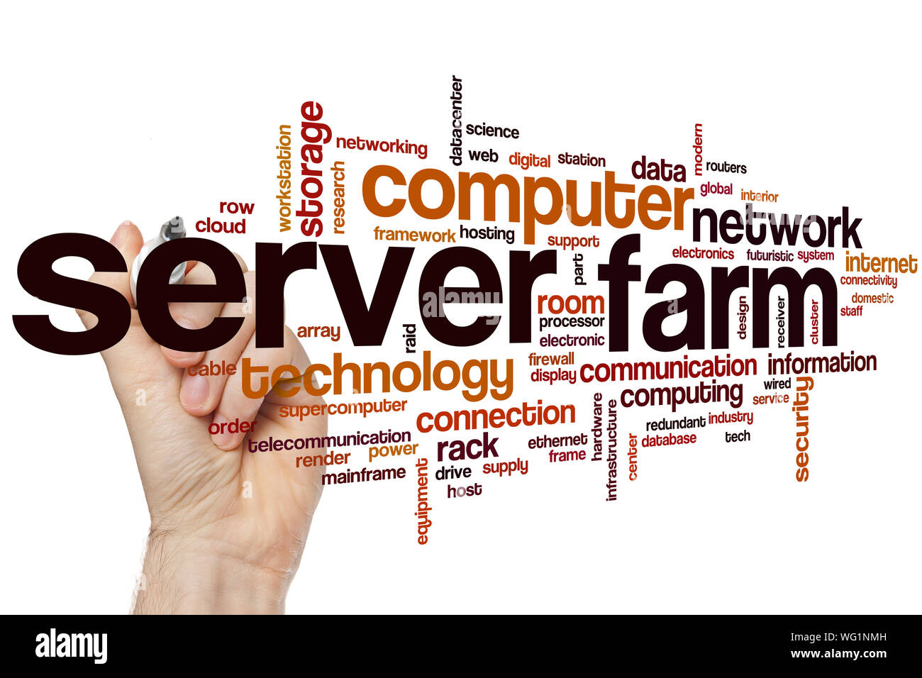 Server farm word cloud concept Stock Photo Alamy