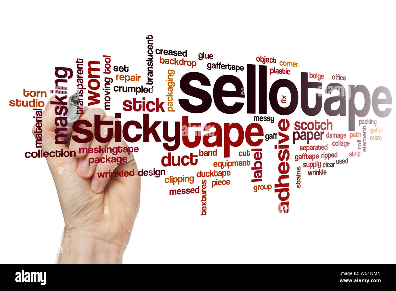 Sellotape word cloud concept Stock Photo