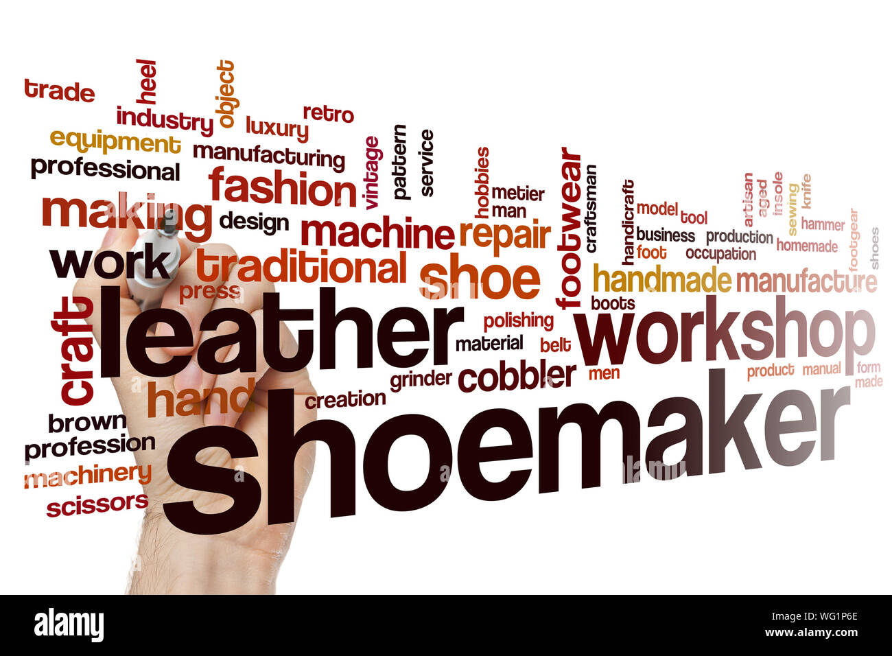 Shoemaker word cloud concept Stock Photo Alamy
