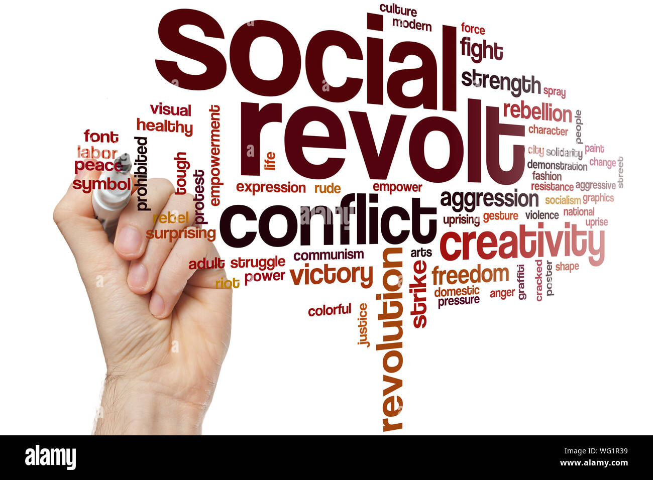 social-revolt-word-cloud-concept-stock-photo-alamy