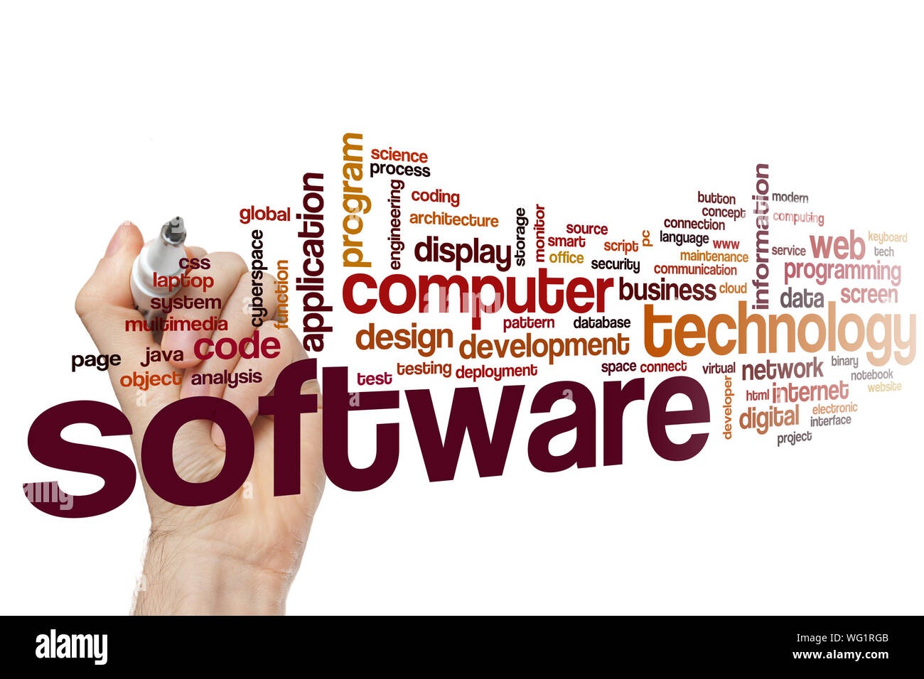 Software word cloud concept Stock Photo Alamy