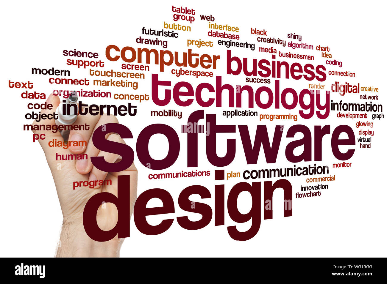 Software design word cloud concept Stock Photo - Alamy