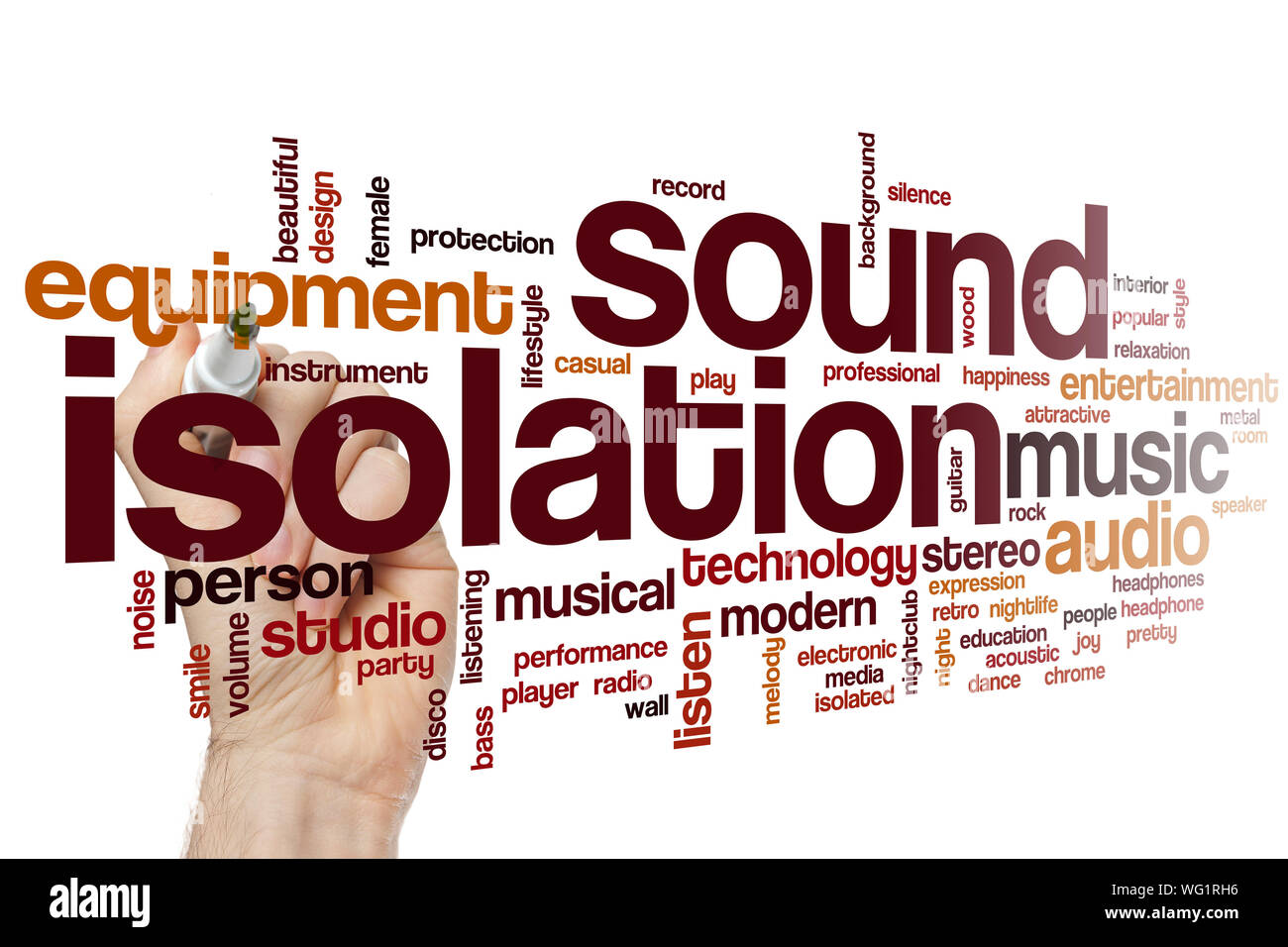 Sound isolation word cloud concept stock photo alamy