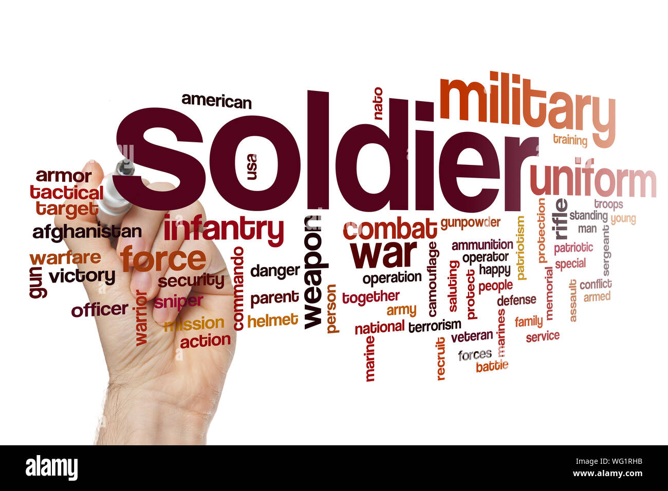 Soldier word cloud concept Stock Photo Alamy