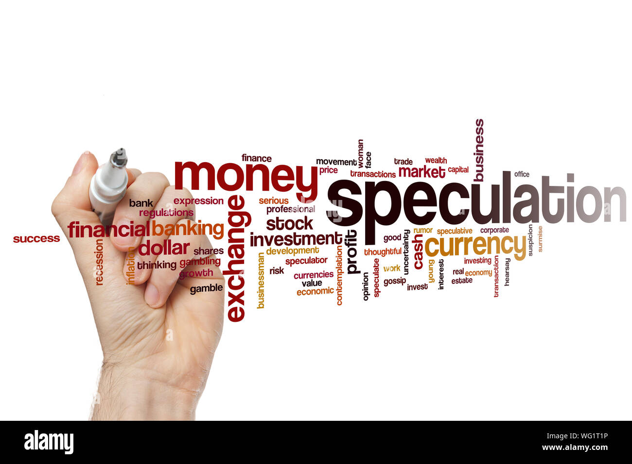 Speculation word cloud concept Stock Photo Alamy