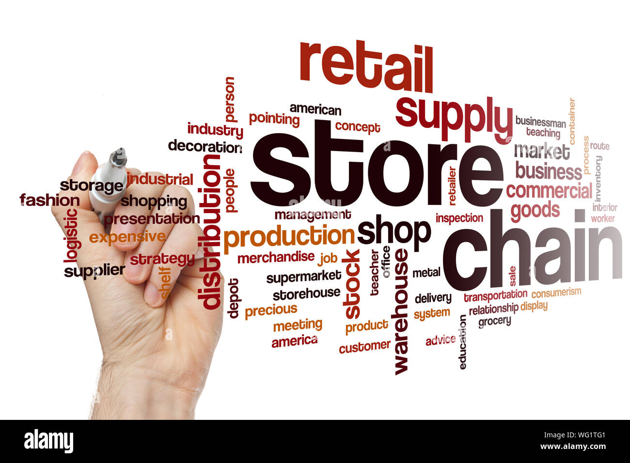 Store chain word cloud concept Stock Photo Alamy