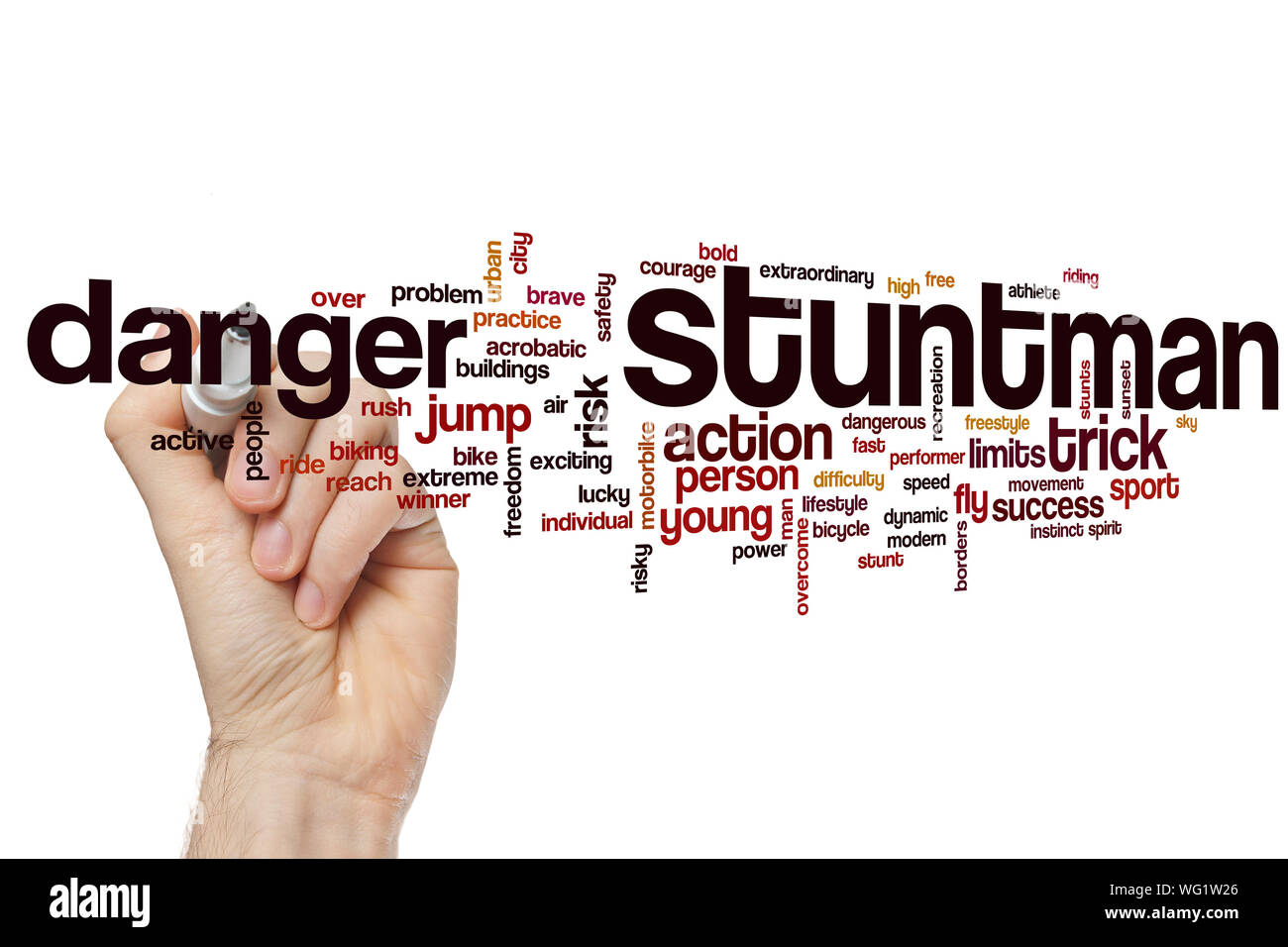 Stuntman word cloud concept Stock Photo