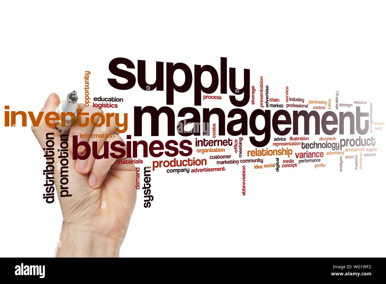 Supply management word cloud concept Stock Photo
