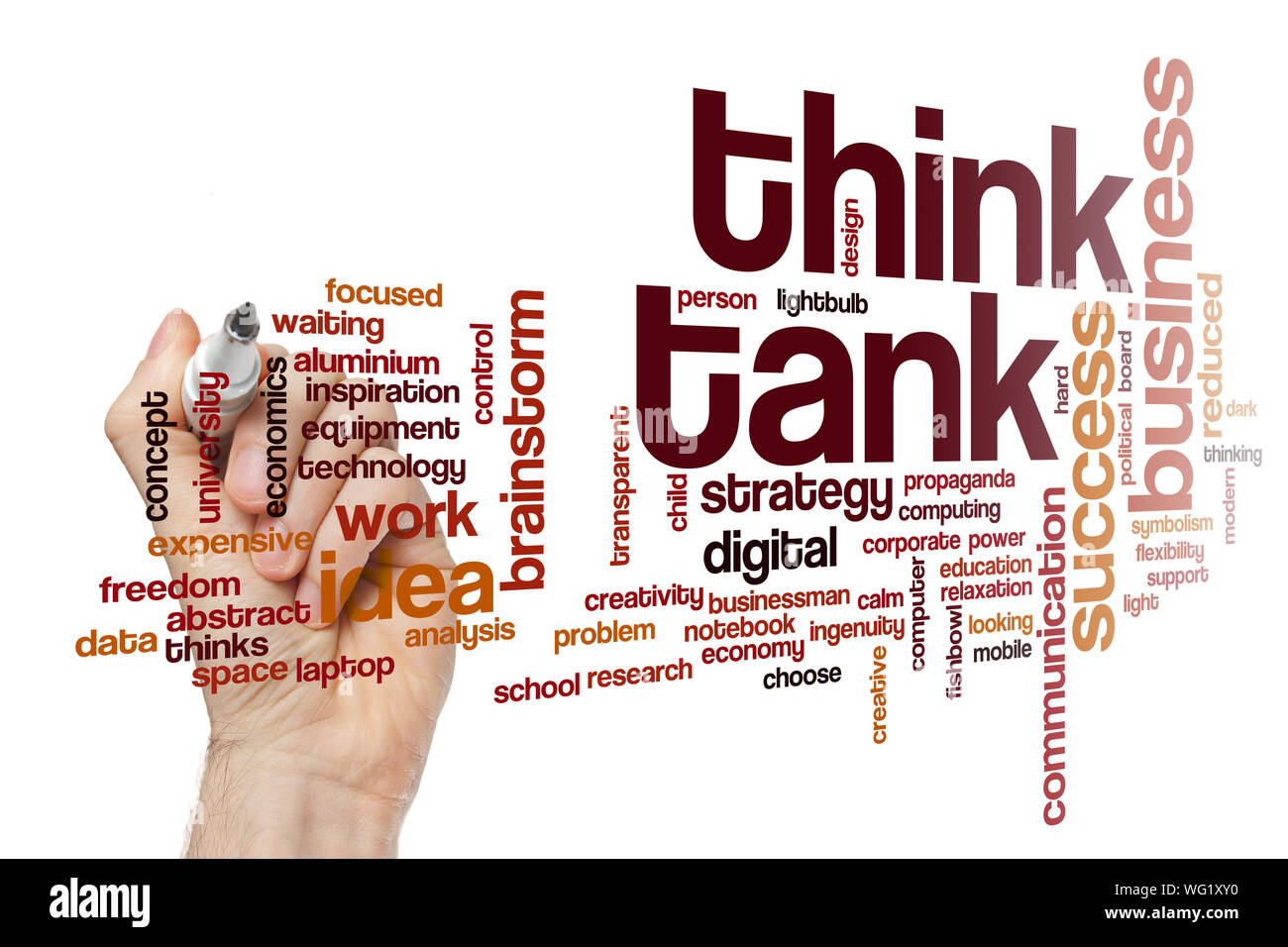 Think tank word cloud concept Stock Photo