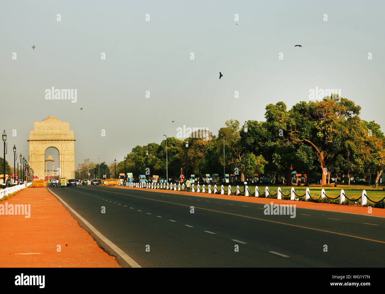 Road By India Gate Against Clear Sky Stock Photo - Alamy