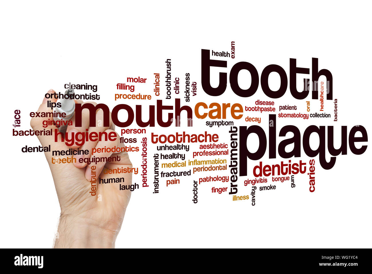Tooth plaque word cloud concept Stock Photo