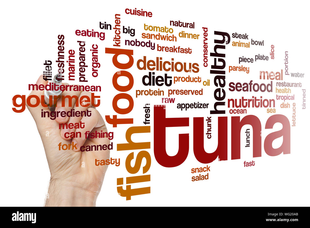 Tuna word cloud concept Stock Photo Alamy
