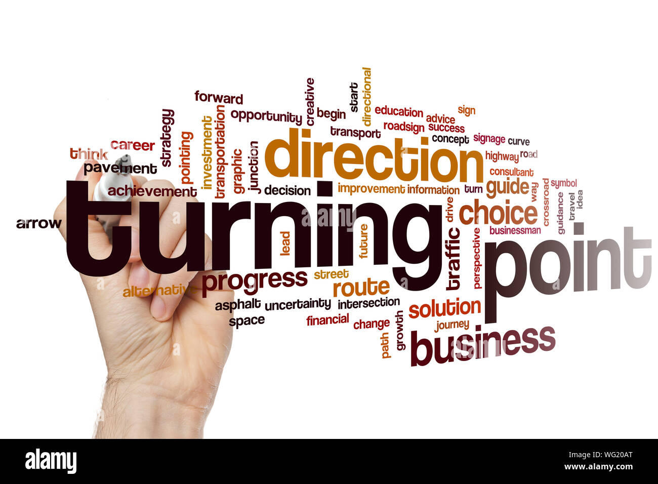 Turning point word cloud concept Stock Photo Alamy