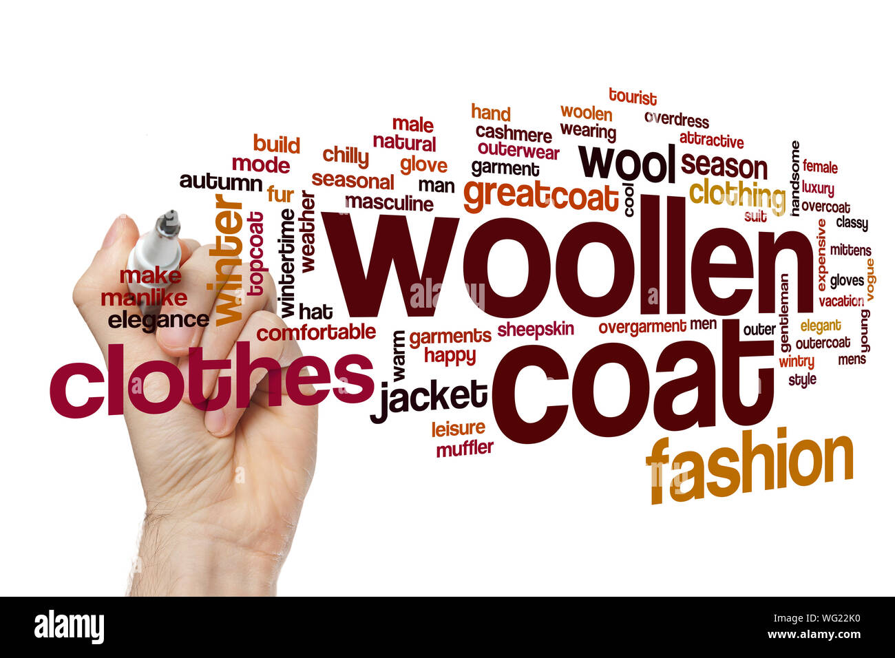 Woolen coat word cloud concept Stock Photo Alamy