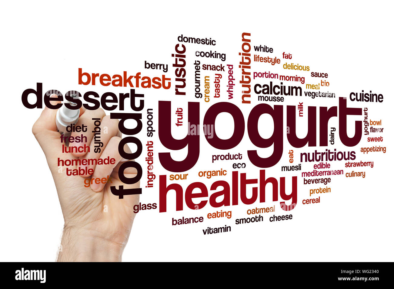 Yogurt word cloud concept Stock Photo Alamy