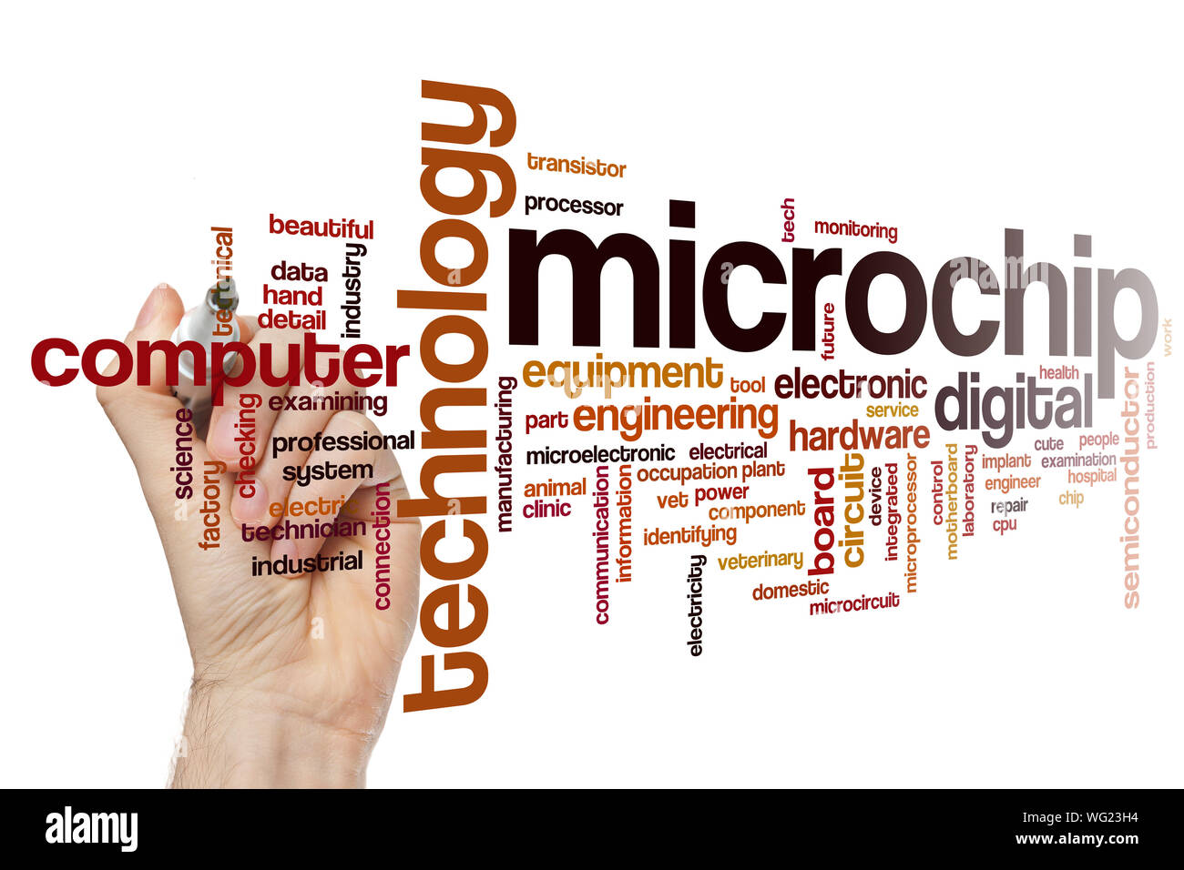 Microchip word cloud concept Stock Photo