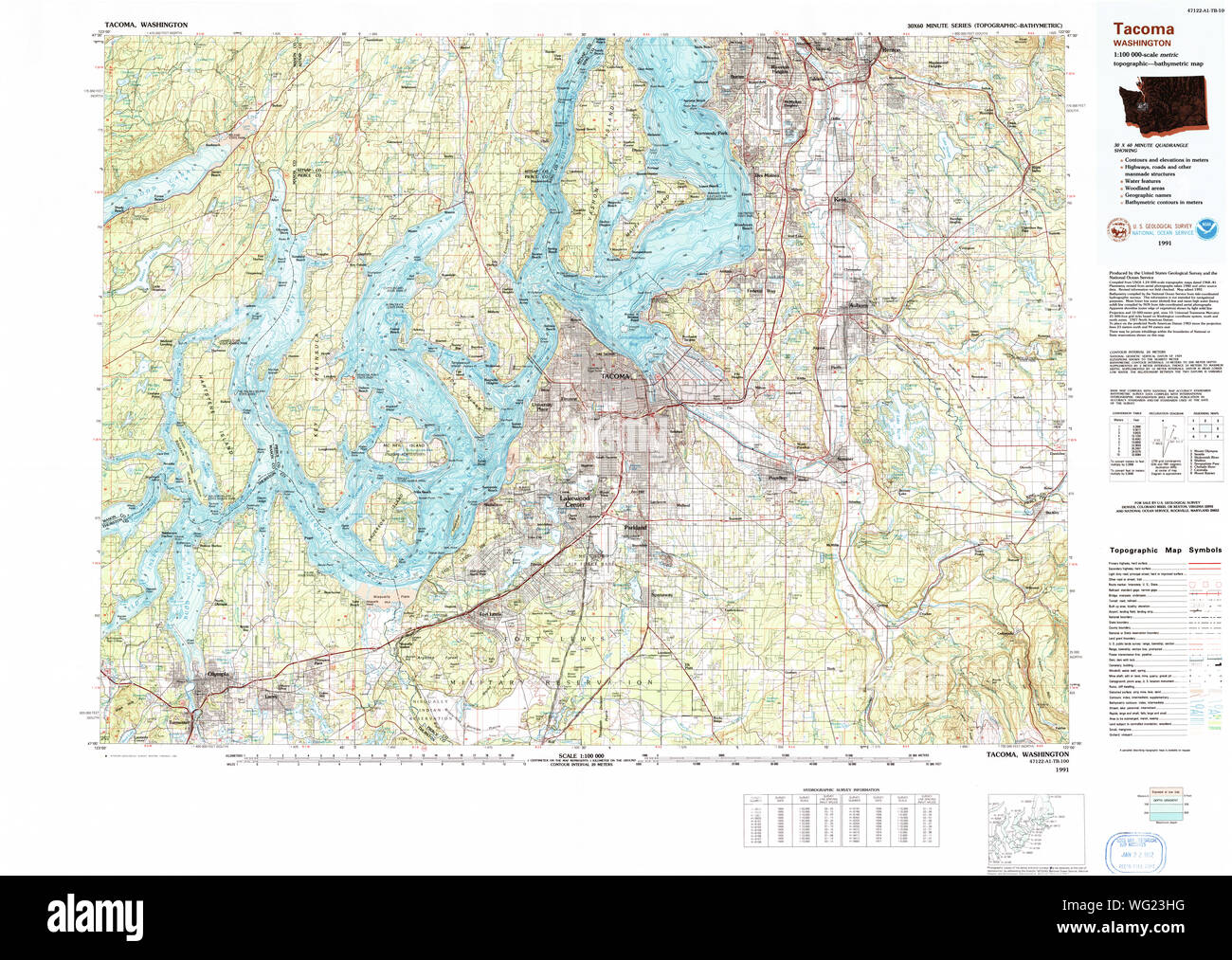 Map Of Tacoma Wa Map Of Tacoma High Resolution Stock Photography And Images - Alamy