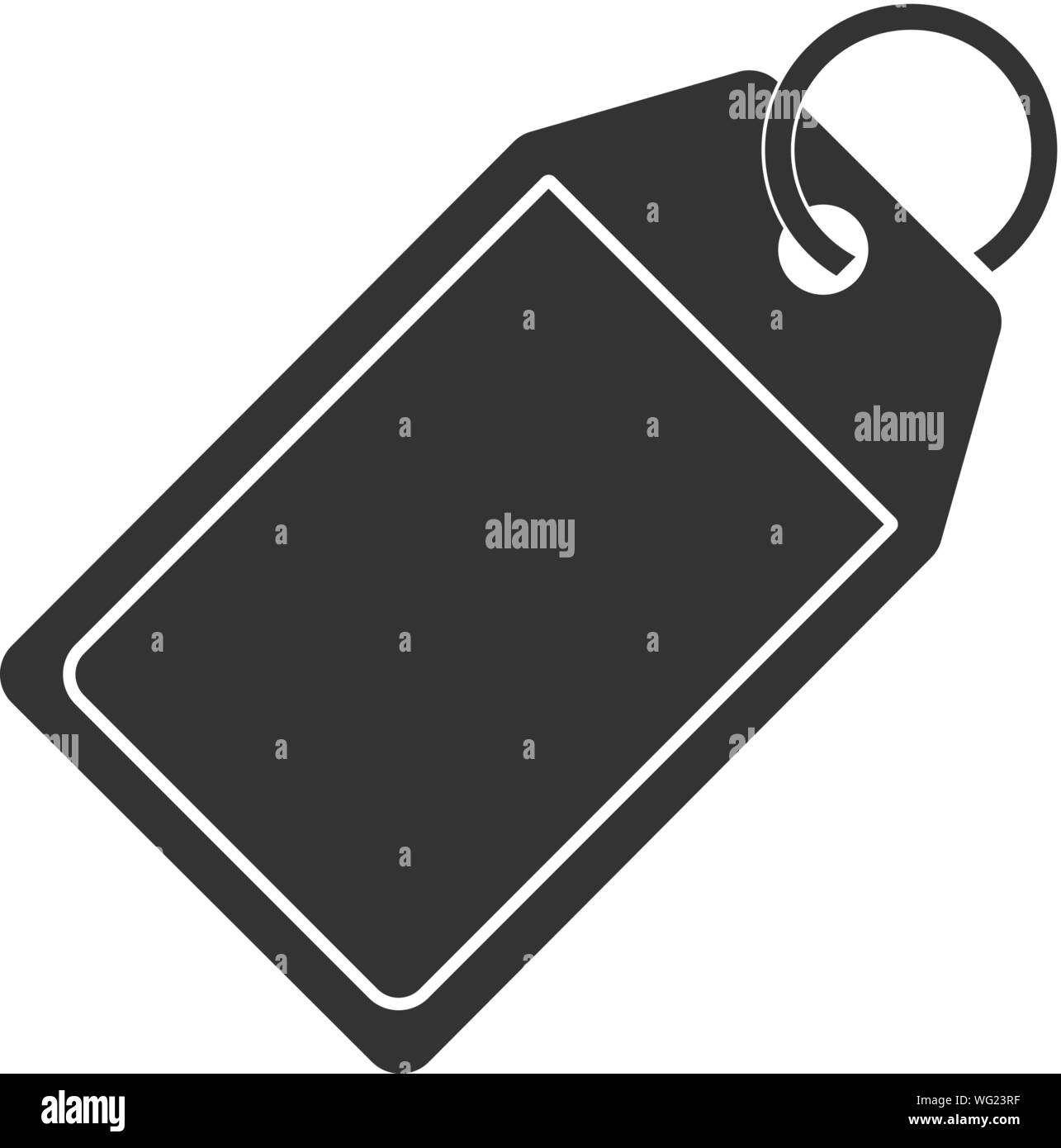 simple flat black and white price tag vector illustration Stock Vector