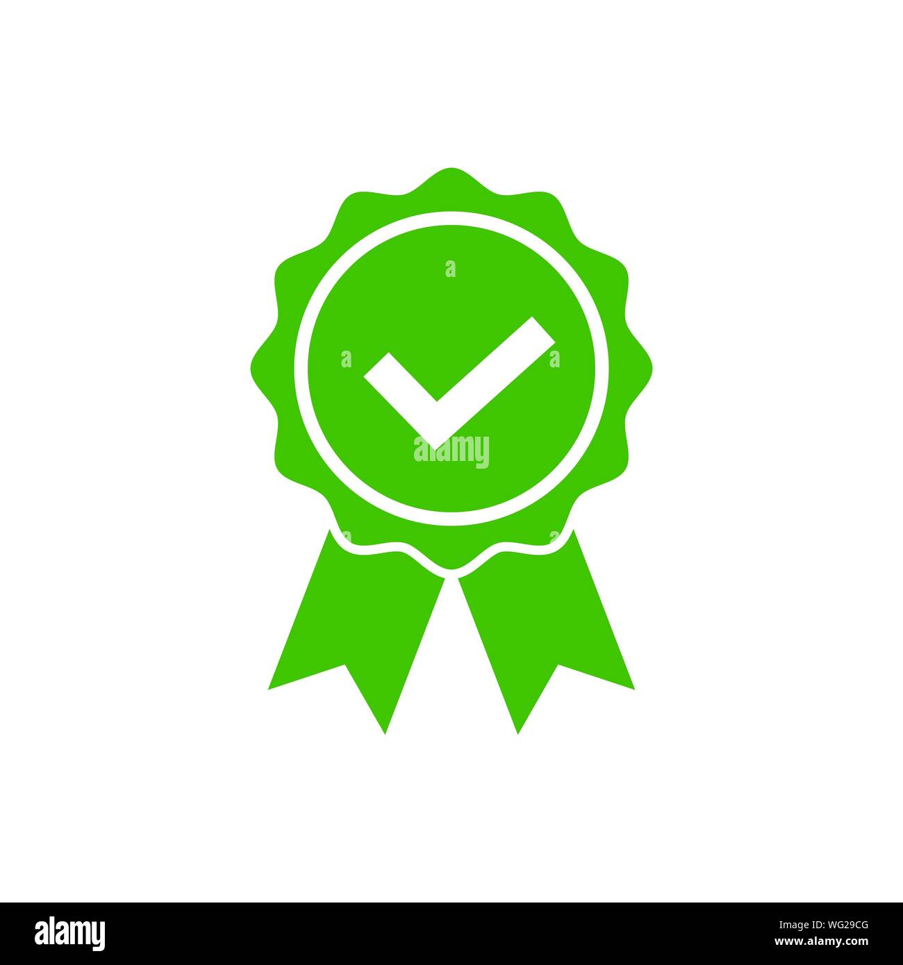 Approved icon in flat style. Certified medal symbol isolated on white background icon Simple award sign. Abstract rosette icon in black Vector illustr Stock Vector