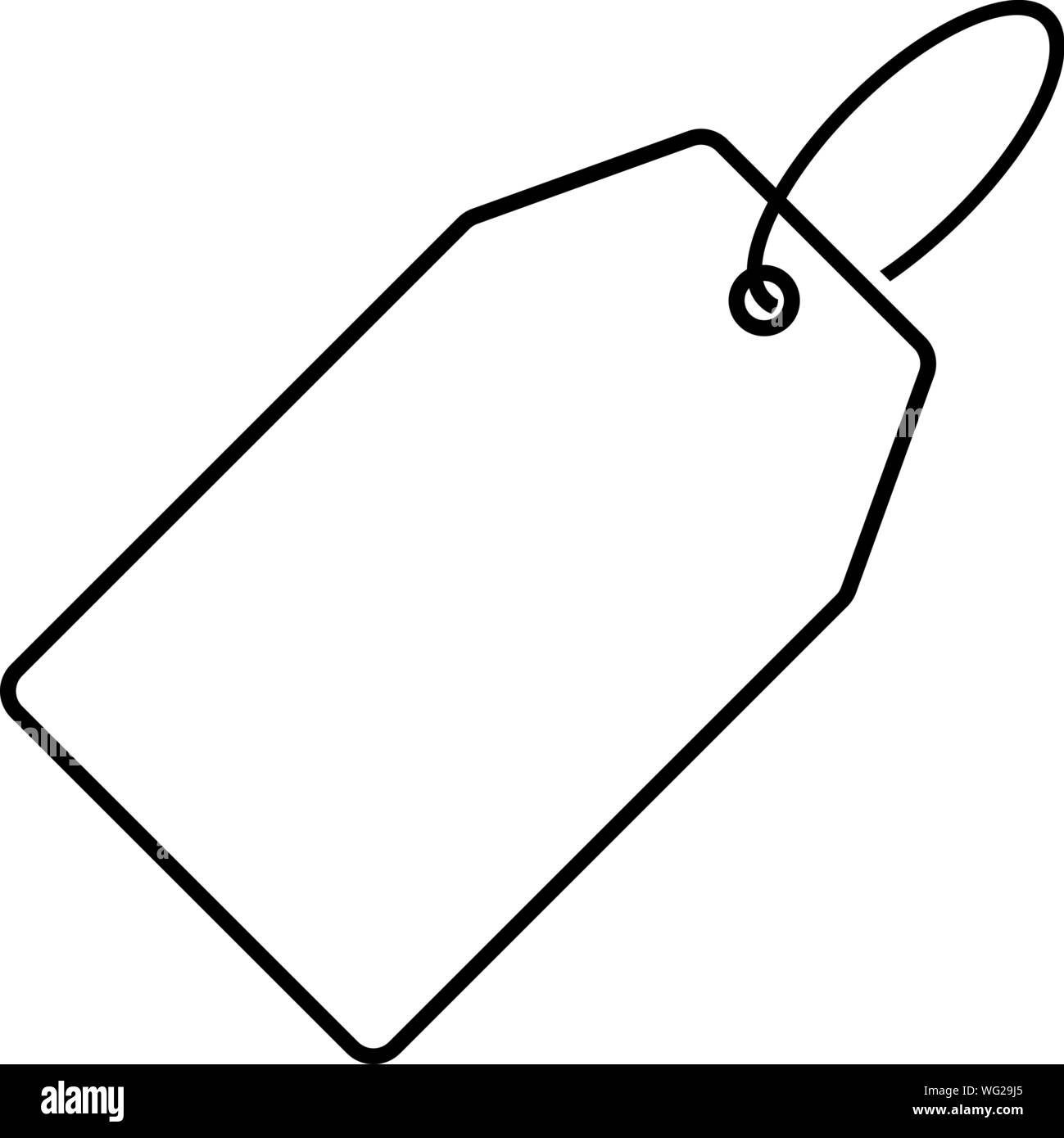 simple thin line black and white price tag vector illustration Stock Vector