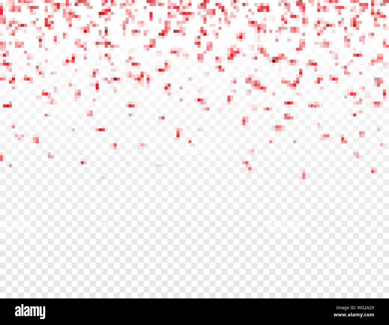 Christmas, Valentines day red confetti on transparent background