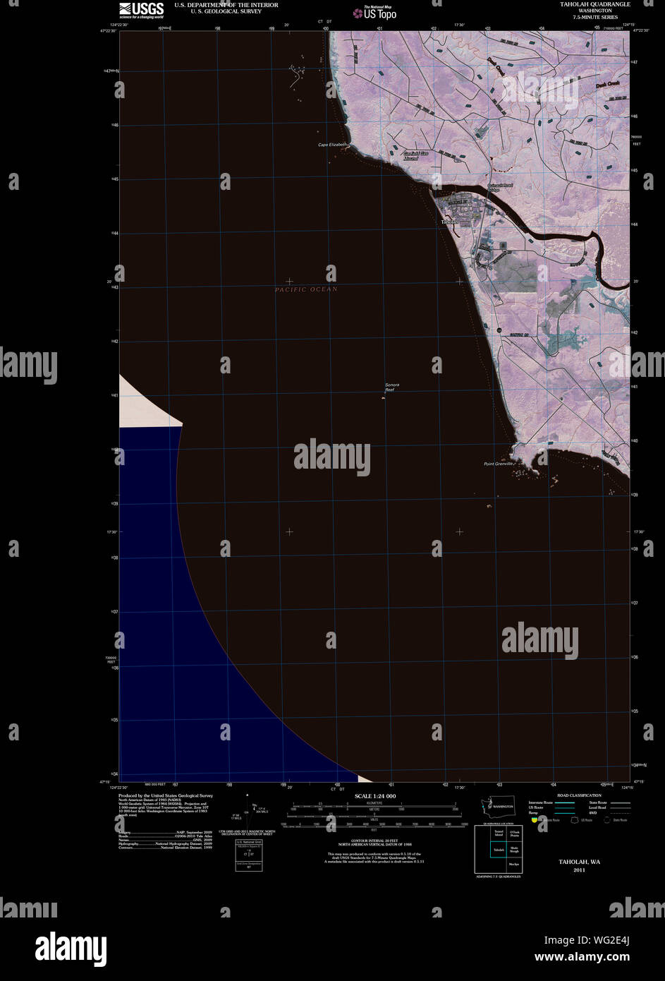 Taholah washington state map hires stock photography and images Alamy