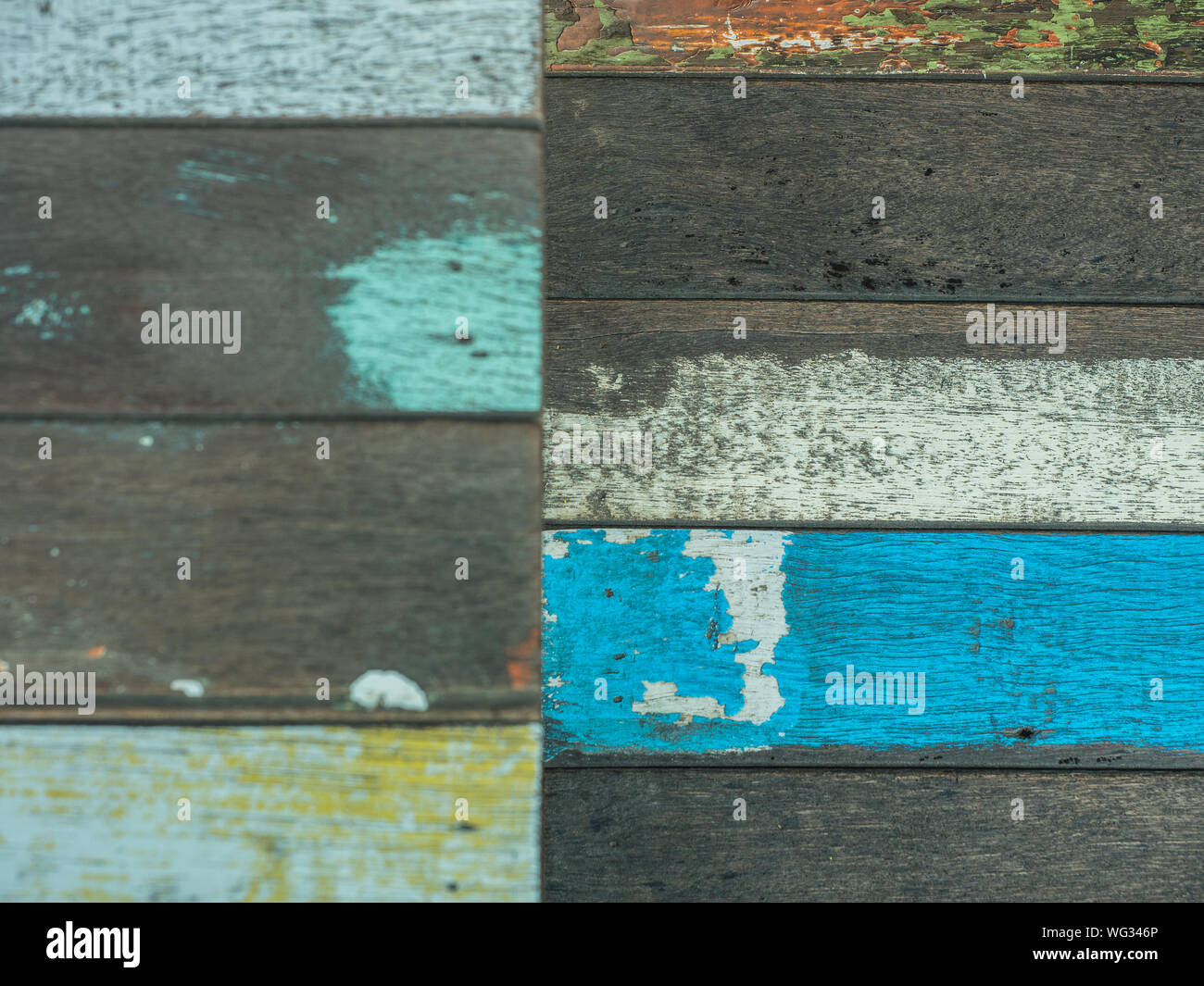 Vintage wood background and texture with colourful peeling paint Stock ...