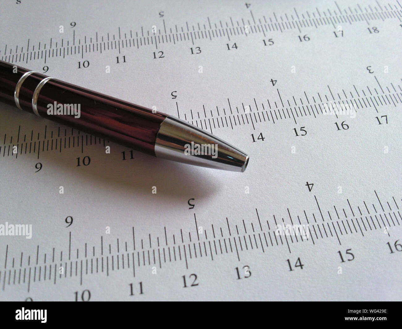 Close-up Of A Ball Pen On Project Paper Stock Photo