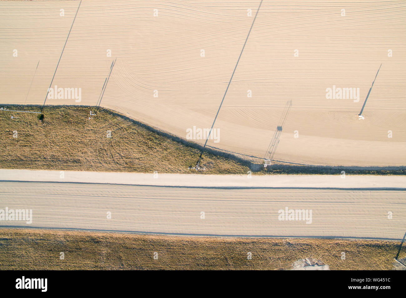 Aerial View Of Horseracing Track On Sunny Day Stock Photo