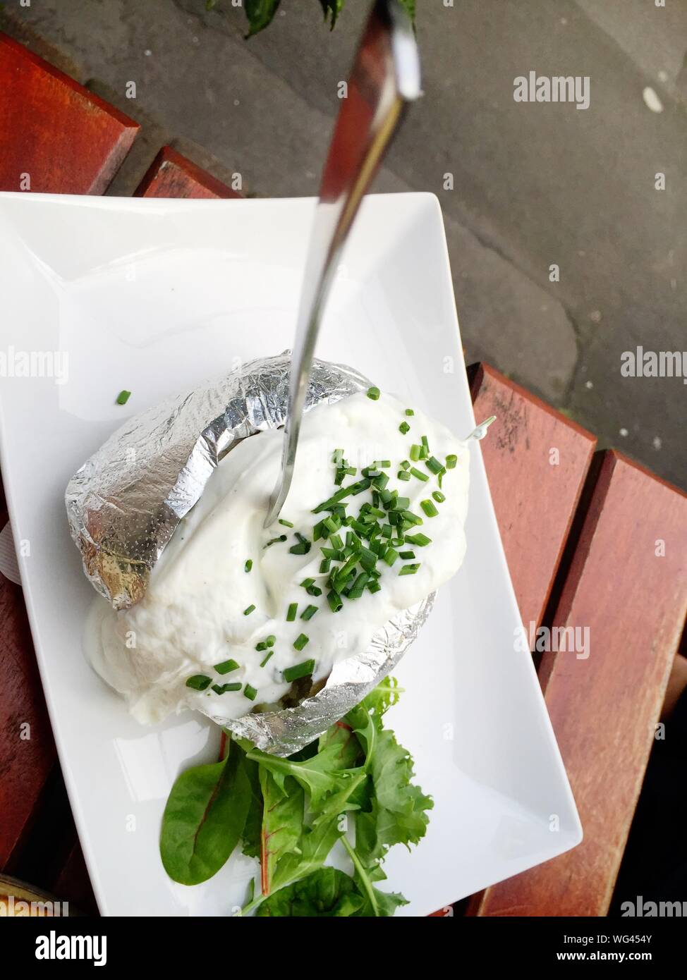 Close-up Of Garnished Curd On Table Stock Photo