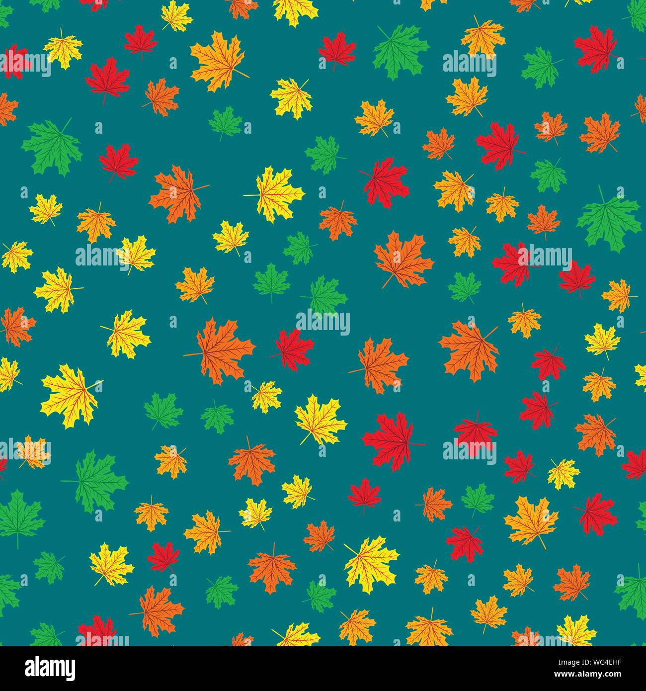 Autumn seamless leaf fall pattern with maple colorful leaves. Design ...