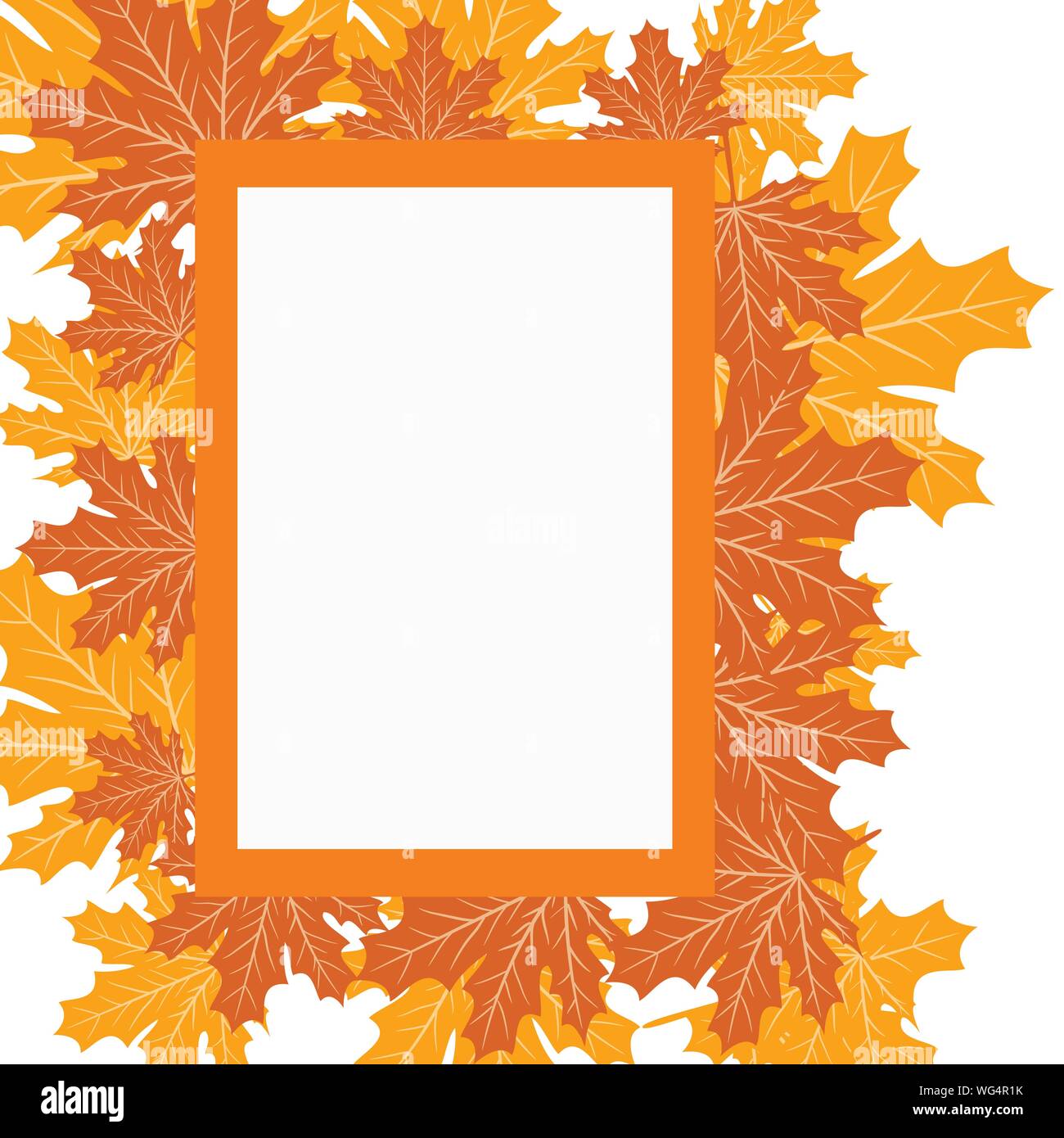 autumn leaves frame Fall Autumn Colorful Leaves Background. Vector ...
