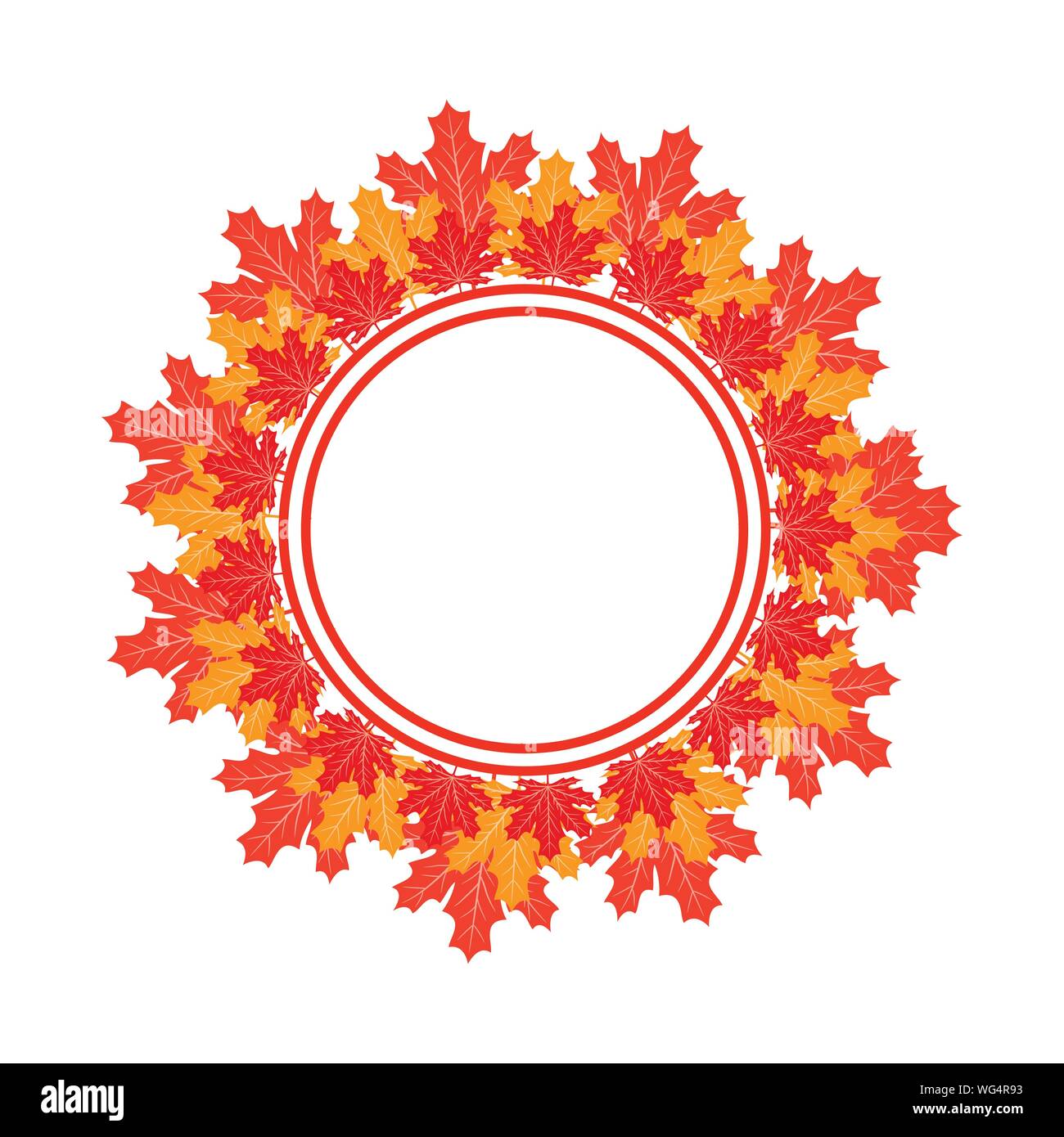 autumn leaves frame Fall Autumn Colorful Leaves Background. Vector ...