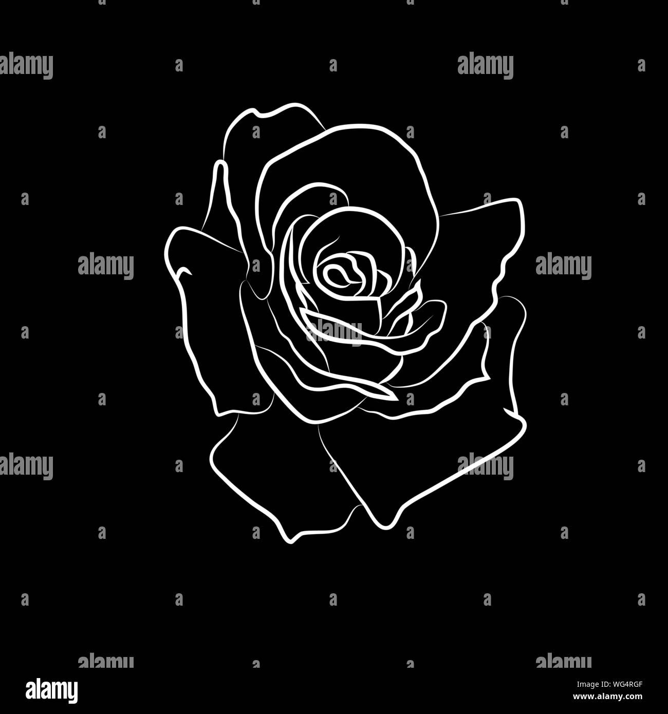 Black and white logo of an abstract rose bud Stock Vector Image & Art ...