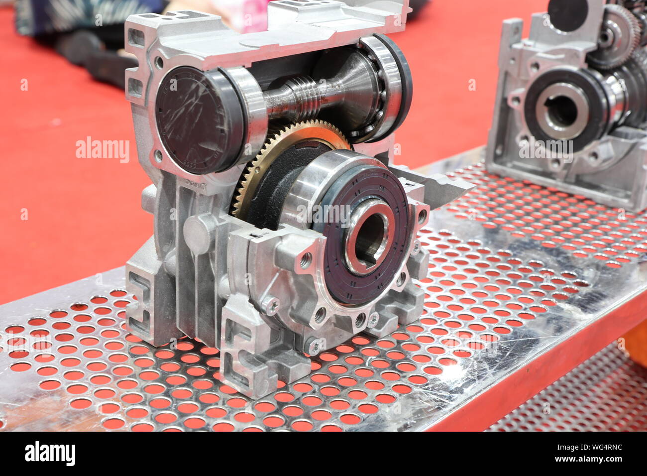 cross section of worm gear pump ; selective focus Stock Photo Alamy