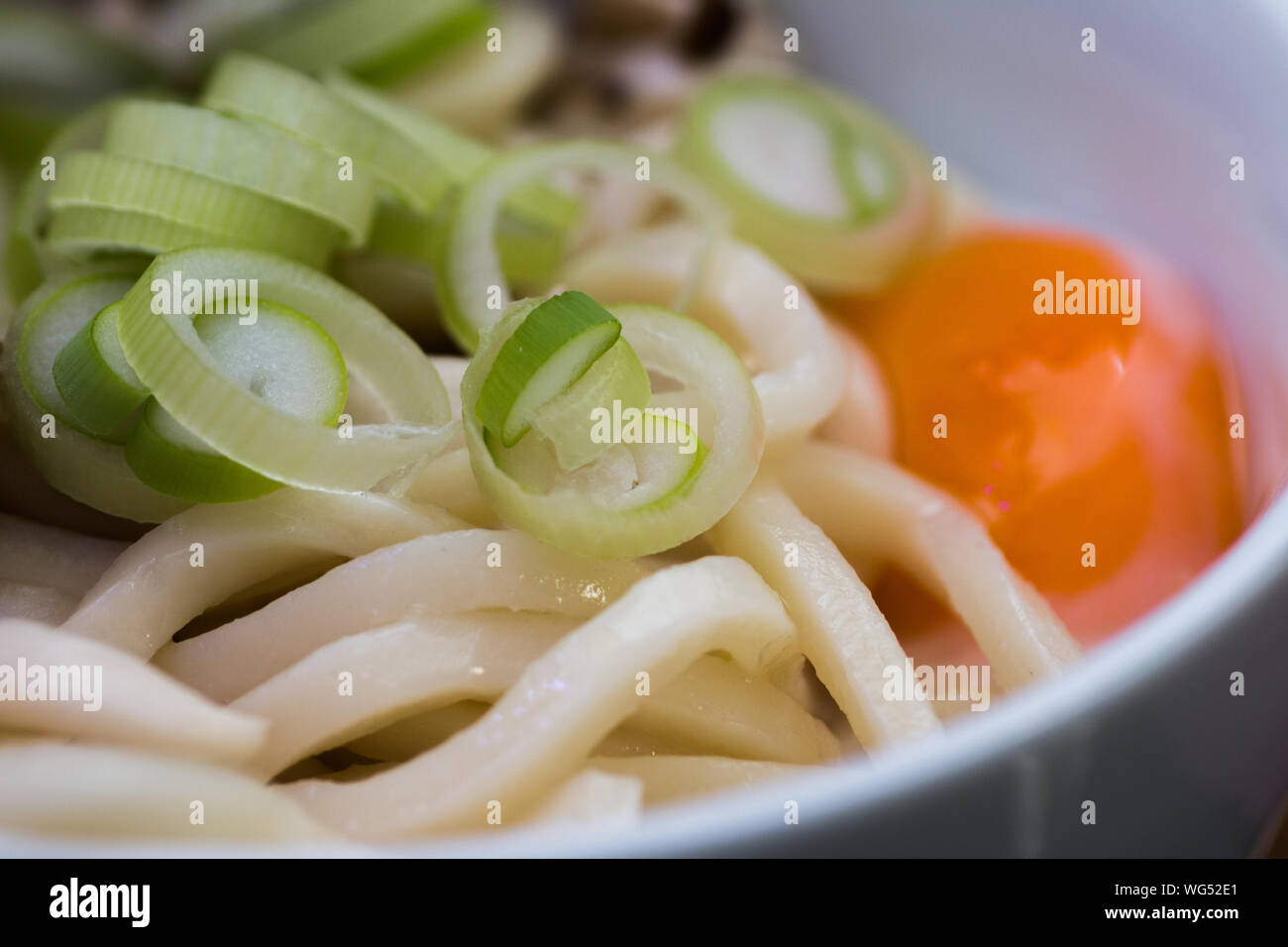Close-up Of Udon Noodles Stock Photo