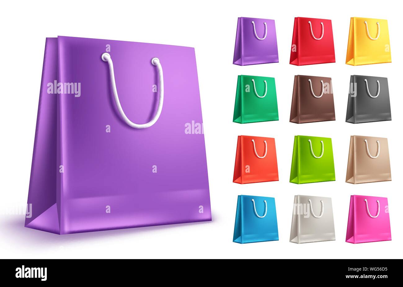 A Collection Of Brightly Colored Shopping Bags Stock Illustration