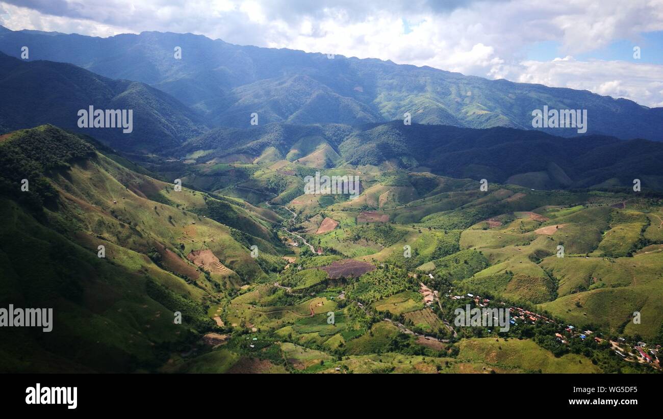 Aerial view of green landscape hi-res stock photography and images - Alamy