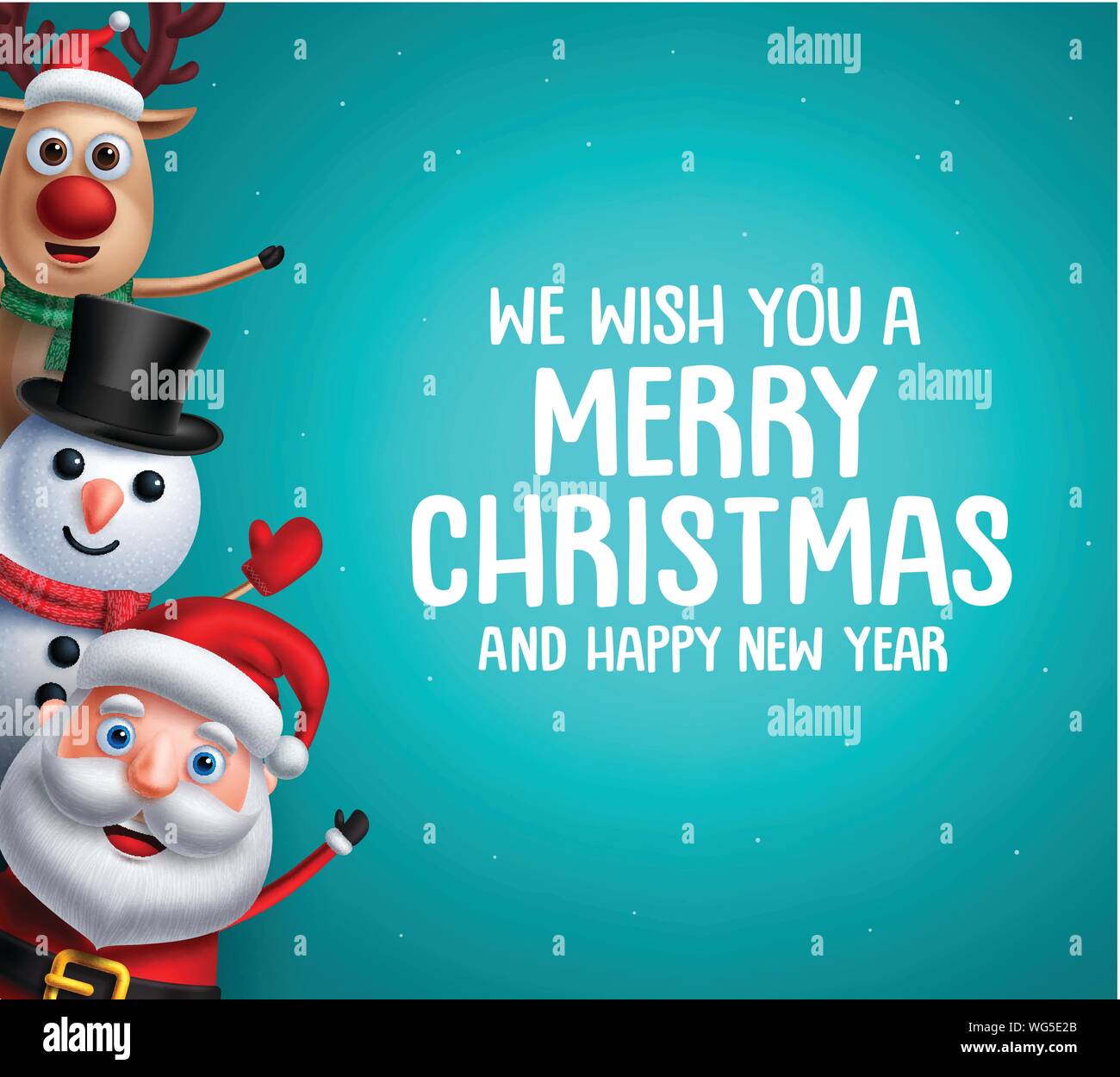 Christmas vector background template with christmas characters like