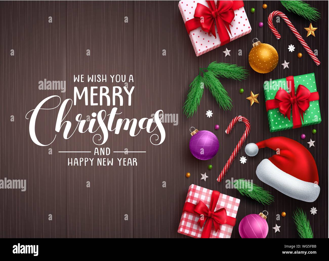 Christmas background vector banner with merry christmas greeting text ...