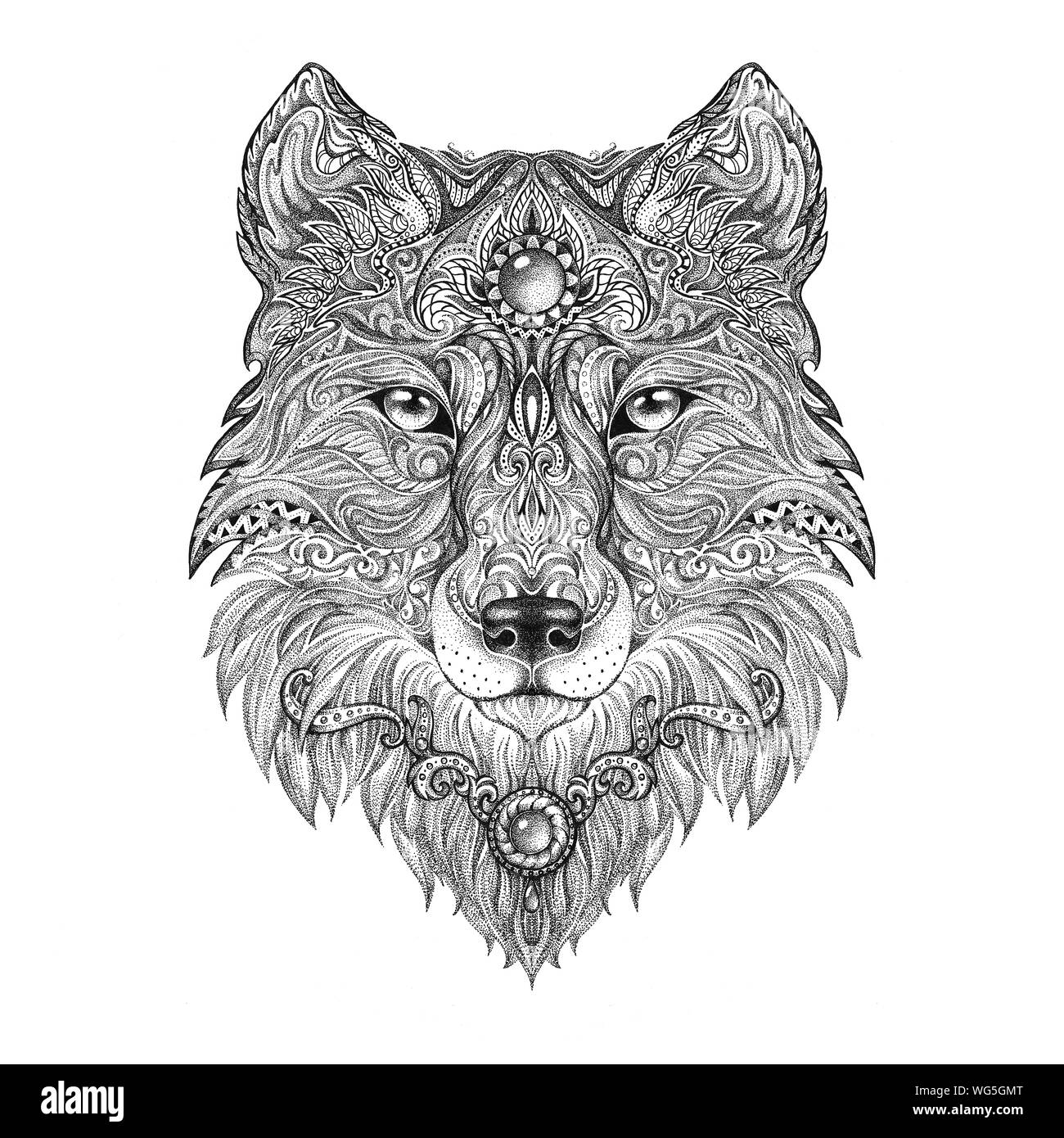 Tattoo Head Wolf Wild Beast Of Prey Handmade Black And White Graphics Stock Photo Alamy Tattoo Head Wolf Wild Beast Of Prey Handmade Black And White Graphics Stock Photo Alamy