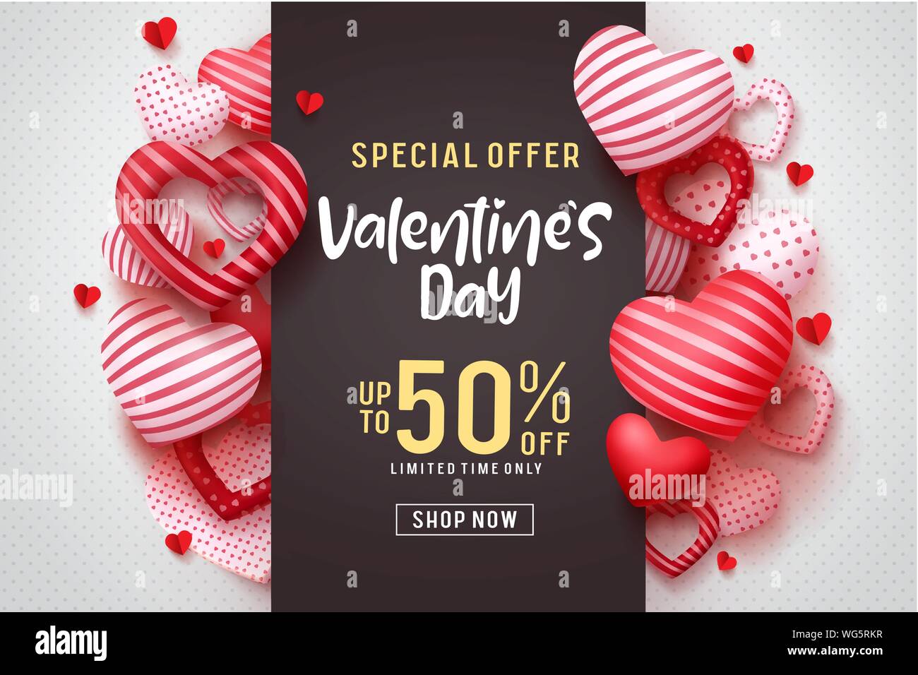 Valentines Day Vector Promotional Banner Special Offer Text With
