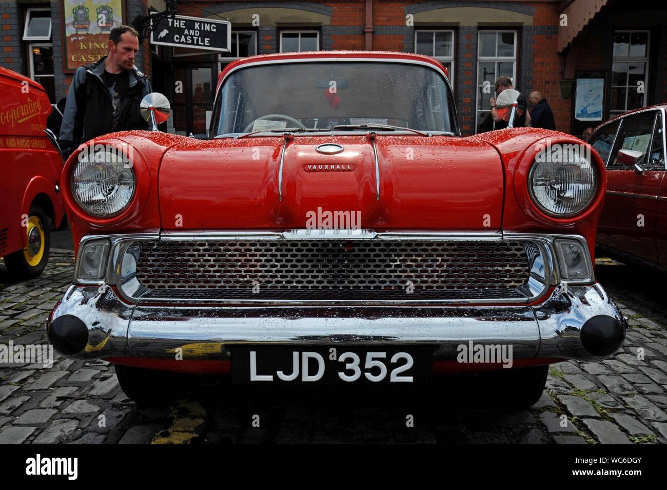 A 1957 Vauxhall Victor F series saloon on display at the Severn Valley Railway classic car day, Kidderminster station, 31st August 2019 Stock Photo
