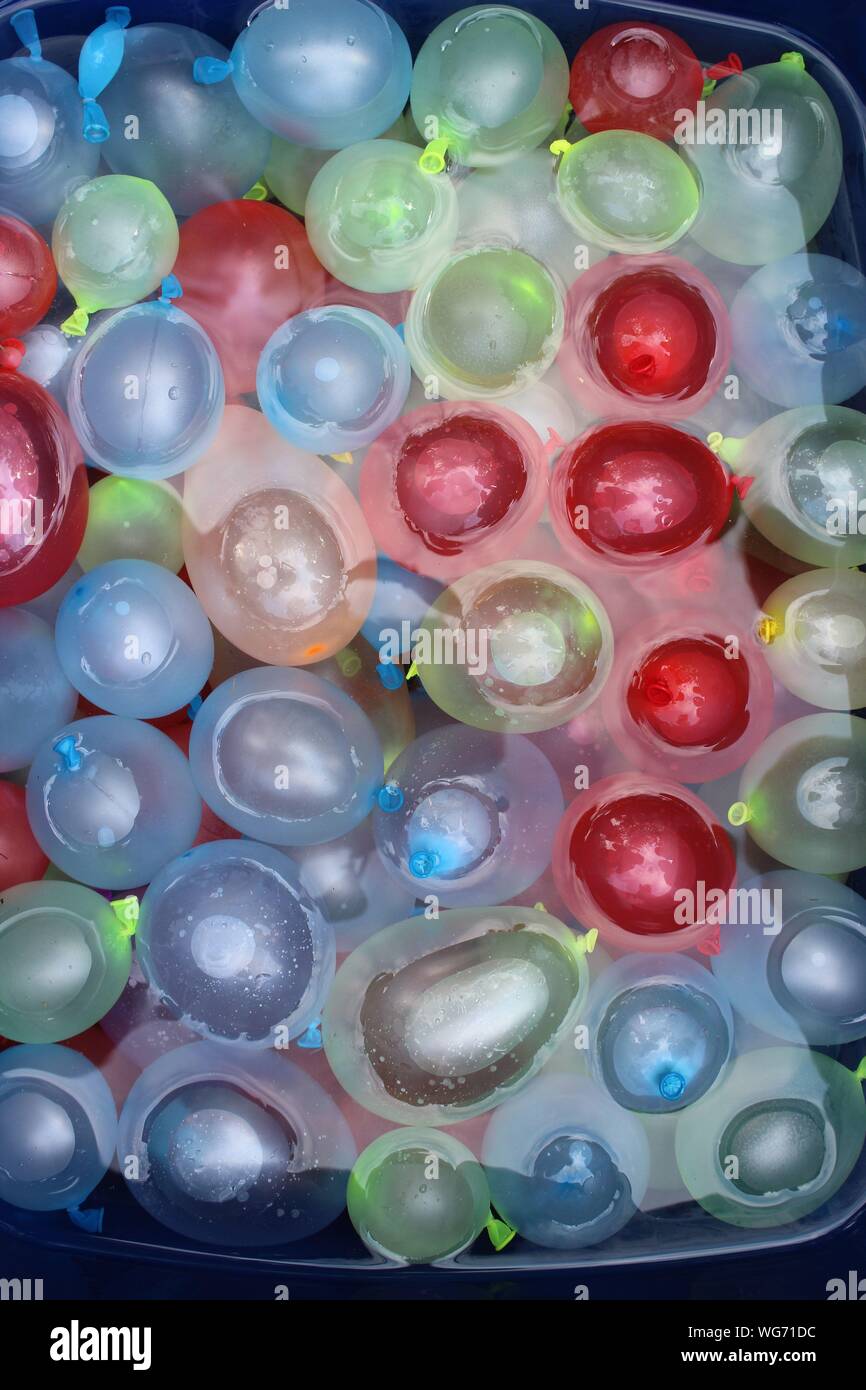 Directly Above Shot Of Water Balloons Stock Photo