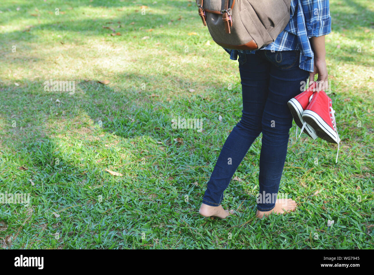 Barefoot grass walking hi-res stock photography and images - Alamy