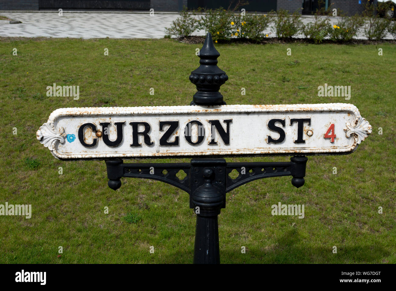 Curzon Street sign, Eastside, Birmingham, West Midlands, England, UK Stock Photo