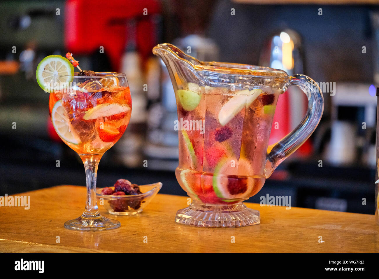 Exotic alcoholic cocktails. Fresh summer cocktail Stock Photo