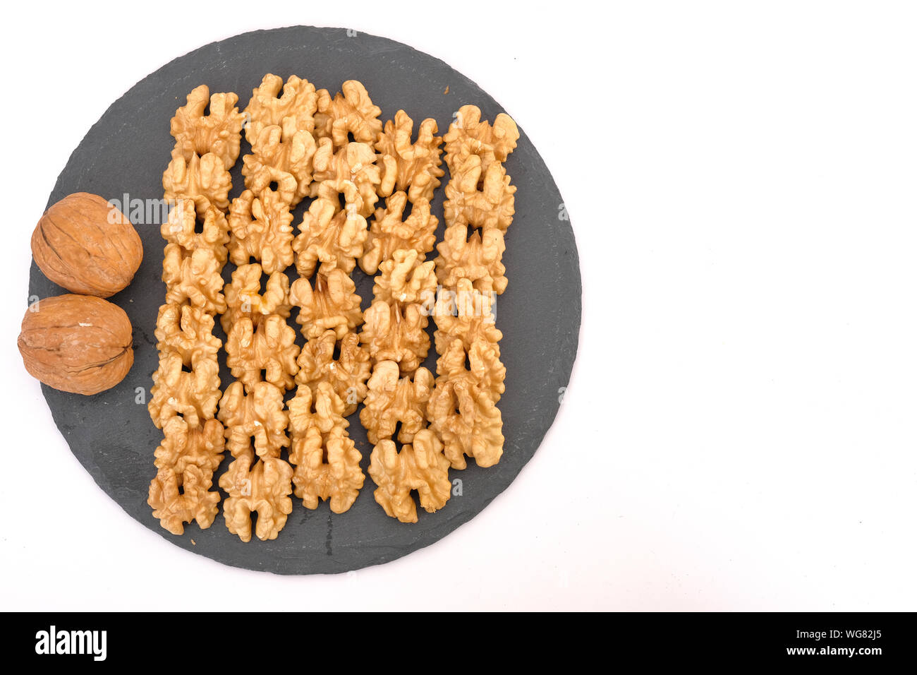 Walnuts isolated on white background. Stock Photo